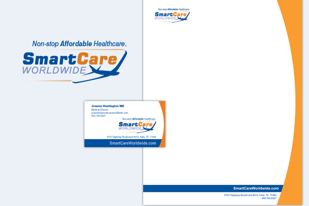 healthcare industry marketing collateral letterhead and business card