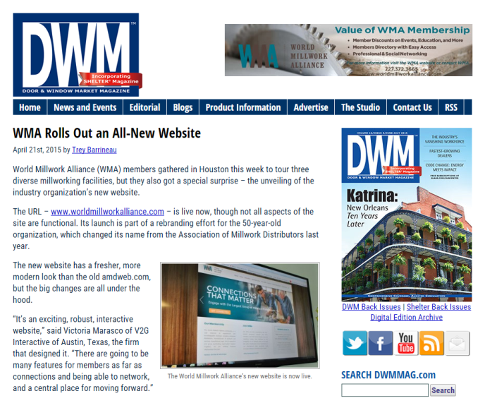WMA's New Brand and Website Gains Publicity