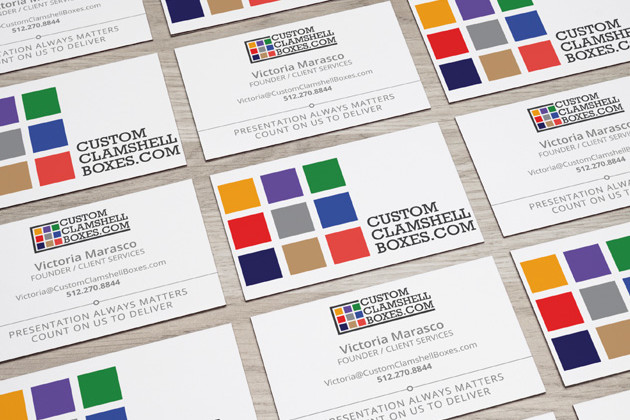 Custom-Clamshell-boxes-business-cards