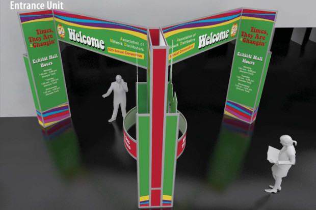 Tradeshow Entrance Unit - Branded Sixties Theme and Design