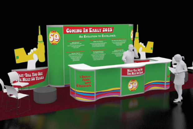 Tradeshow & Convention Booth Design - Branded Sixties Theme and Design