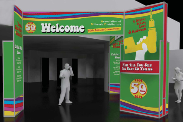 Tradeshow Entrance Unit - Branded Sixties Theme and Design
