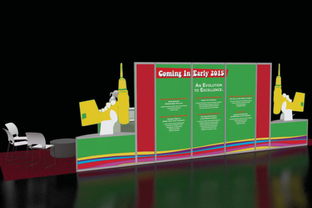 Tradeshow & Convention Booth Design Backside - Branded Sixties Theme and Design
