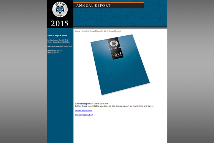 UTIMCO 2015 Annual Report Website