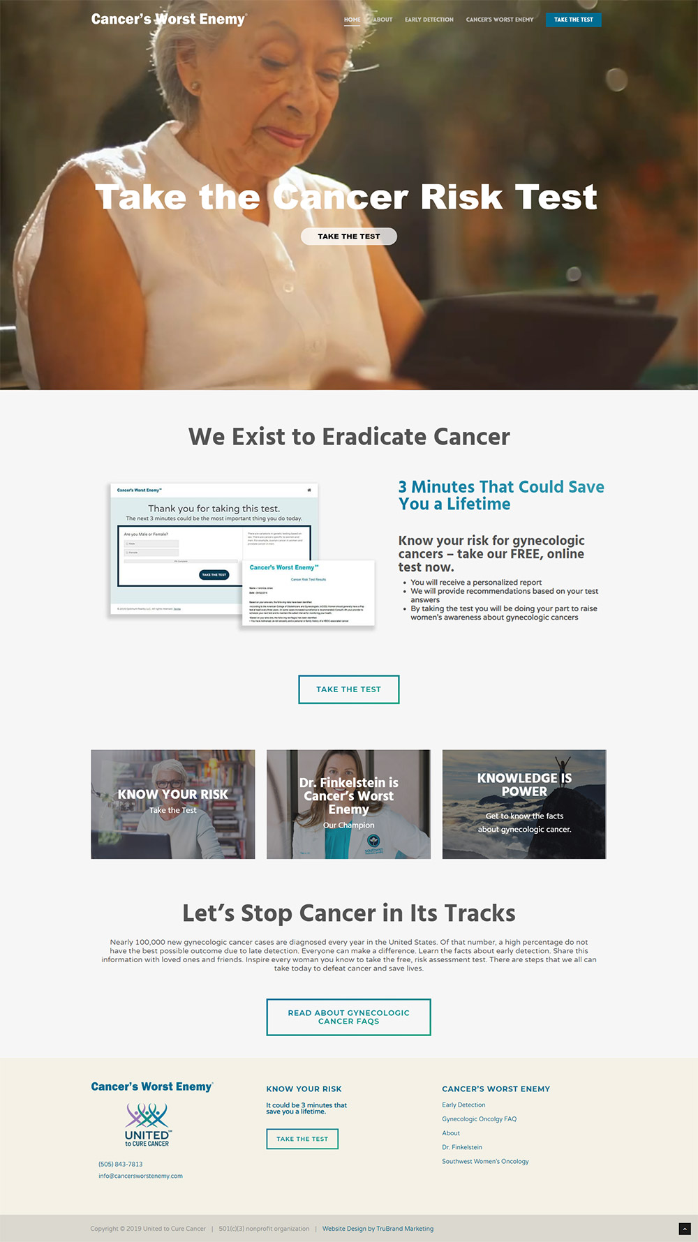 Cancer's Worst Enemy Landing Page