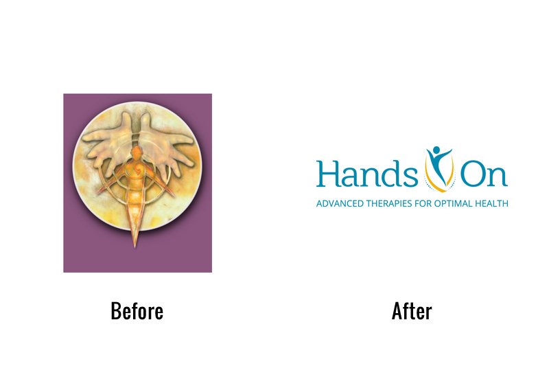 Hands On Physical Therapy Logo Before and After