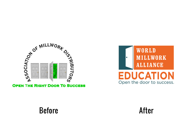 World Millwork Alliance Education Program Logo Before and After