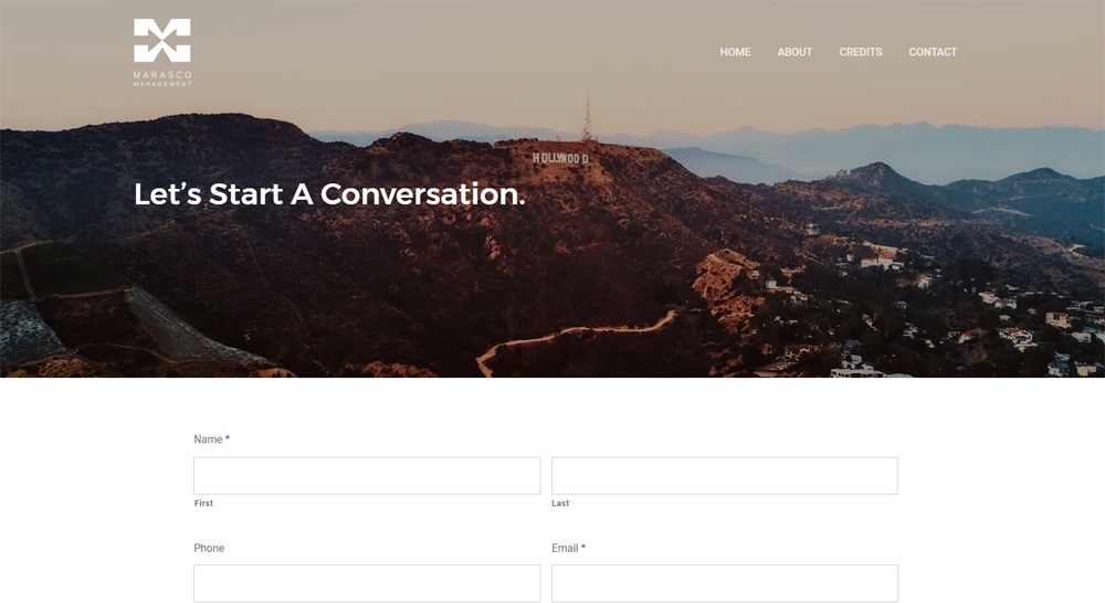 Marasco Management custom designed website contact page