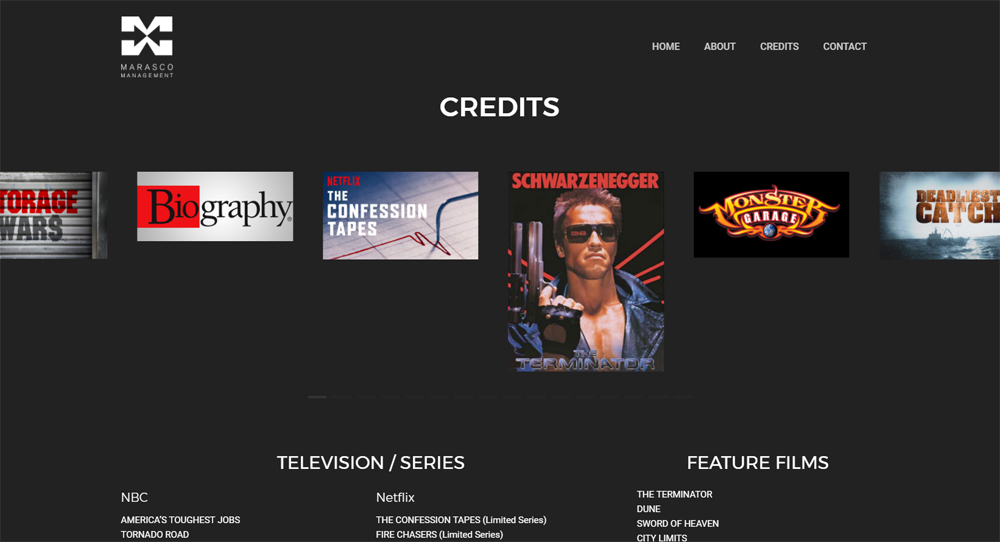 Marasco Management custom designed website credits page