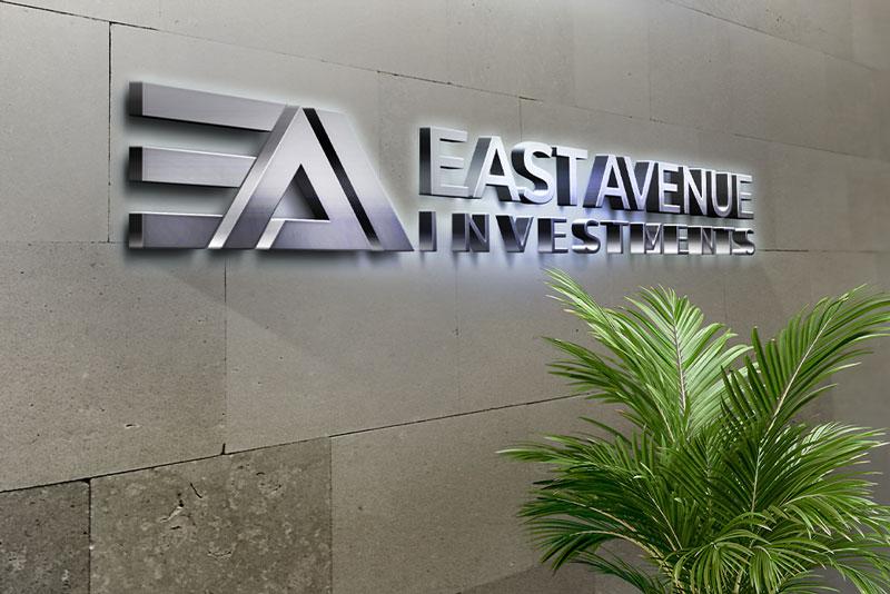 EAI logo displayed in office lobby